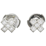 Tiffany & Co. Contemporary 0.30 CTW Diamond Platinum Cruciform Earrings Wilson's Estate Jewelry