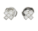 Tiffany & Co. Contemporary 0.30 CTW Diamond Platinum Cruciform Earrings Wilson's Estate Jewelry