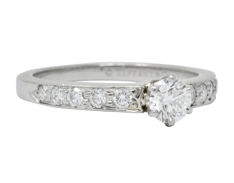 Tiffany & Co. Contemporary 0.48 CTW Diamond Platinum Engagement Ring - Wilson's Estate Jewelry
