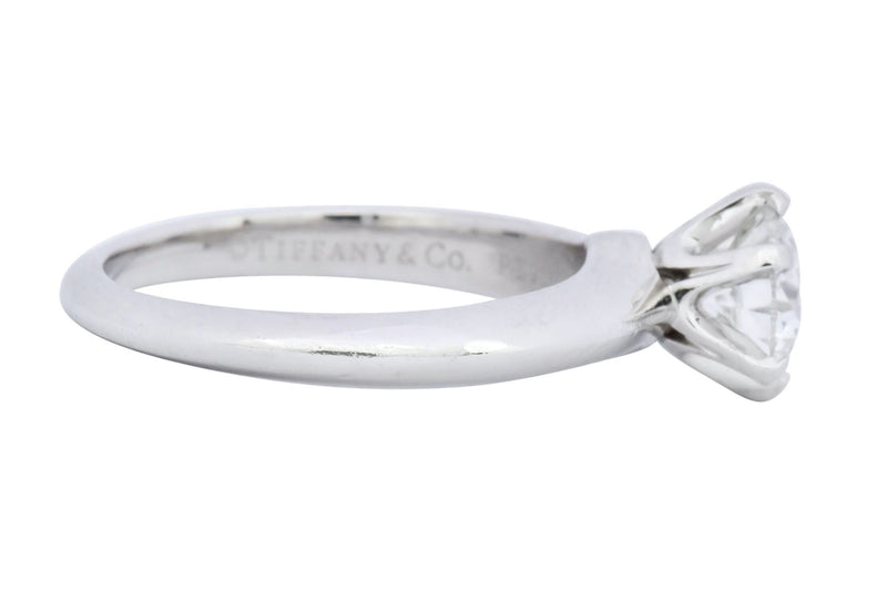 Tiffany & Co. Contemporary 0.81 CTW Diamond Platinum Solitaire Engagement Ring GIA - Wilson's Estate Jewelry