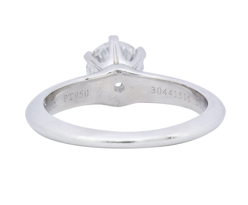 Tiffany & Co. Contemporary 0.81 CTW Diamond Platinum Solitaire Engagement Ring GIA - Wilson's Estate Jewelry
