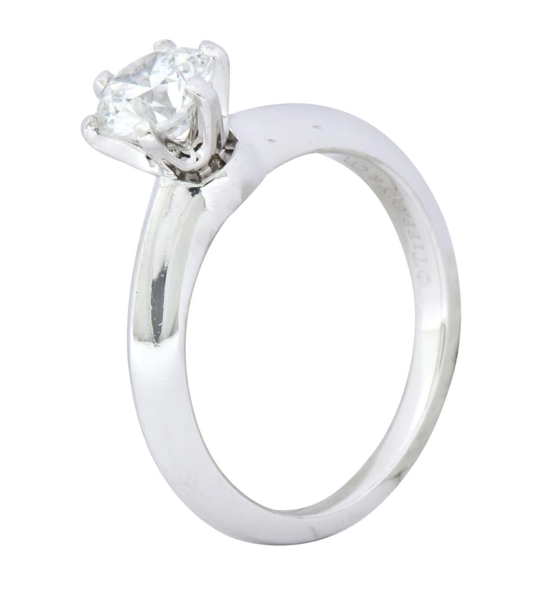 Tiffany & Co. Contemporary 0.81 CTW Diamond Platinum Solitaire Engagement Ring GIA - Wilson's Estate Jewelry