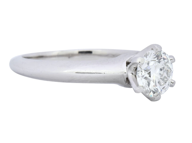 Tiffany & Co. Contemporary 0.81 CTW Diamond Platinum Solitaire Engagement Ring GIA - Wilson's Estate Jewelry