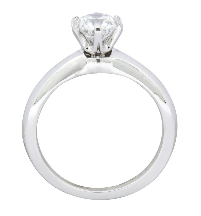 Tiffany & Co. Contemporary 0.81 CTW Diamond Platinum Solitaire Engagement Ring GIA - Wilson's Estate Jewelry
