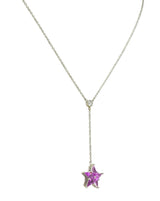 Tiffany & Co. Contemporary 0.95 CTW Sapphire Platinum Star Drop Necklace - Wilson's Estate Jewelry