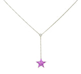Tiffany & Co. Contemporary 0.95 CTW Sapphire Platinum Star Drop Necklace - Wilson's Estate Jewelry