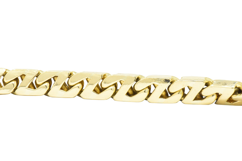 Tiffany & Co. Vintage 18 Karat Gold Cuban Chain Unisex Bracelet Wilson's Estate Jewelry