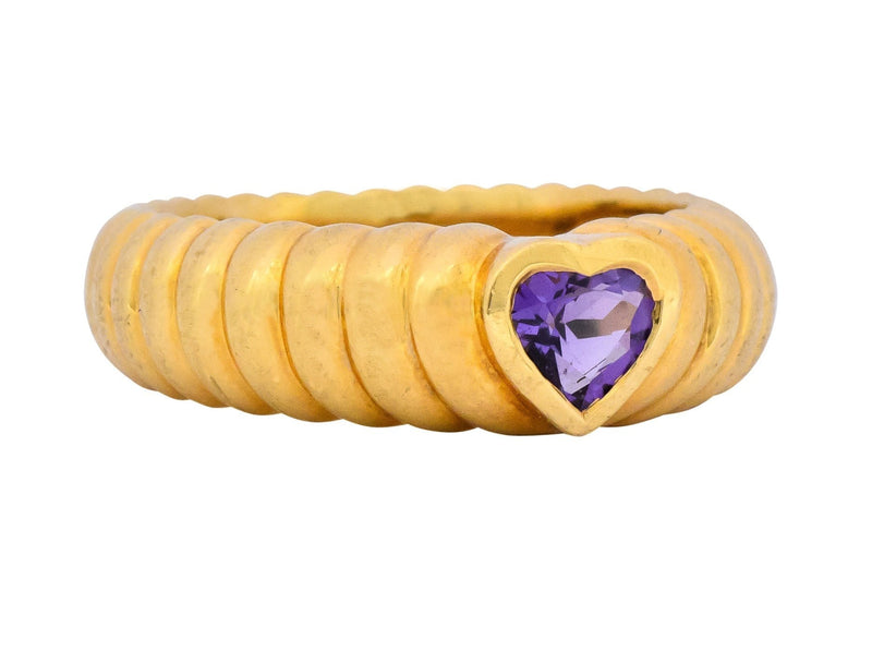 Tiffany & Co. Contemporary Amethyst Heart 18 Karat Gold Ring - Wilson's Estate Jewelry