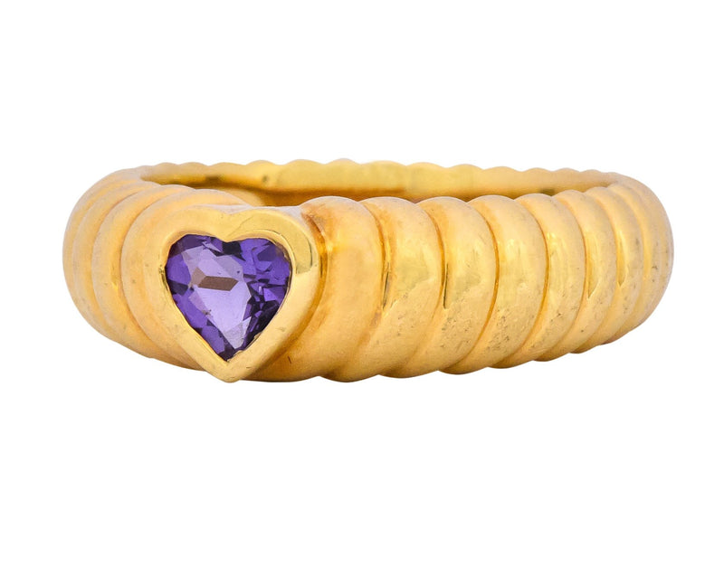 Tiffany & Co. Contemporary Amethyst Heart 18 Karat Gold Ring - Wilson's Estate Jewelry