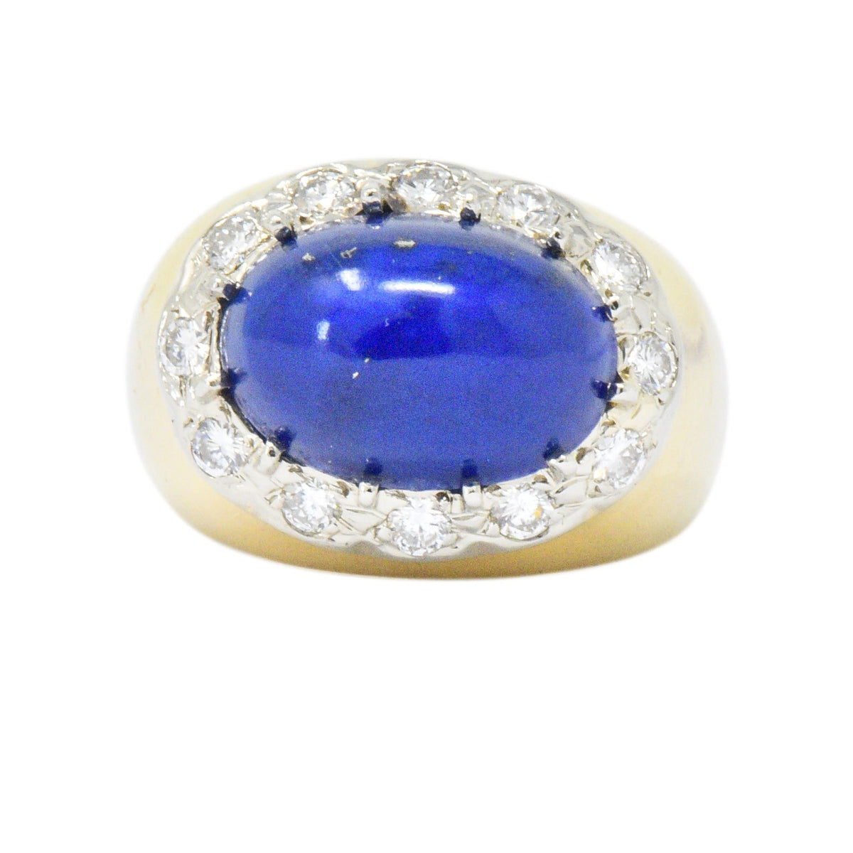 Tiffany Diamond Lapis Lazuli 18 Karat Gold Cocktail Ring