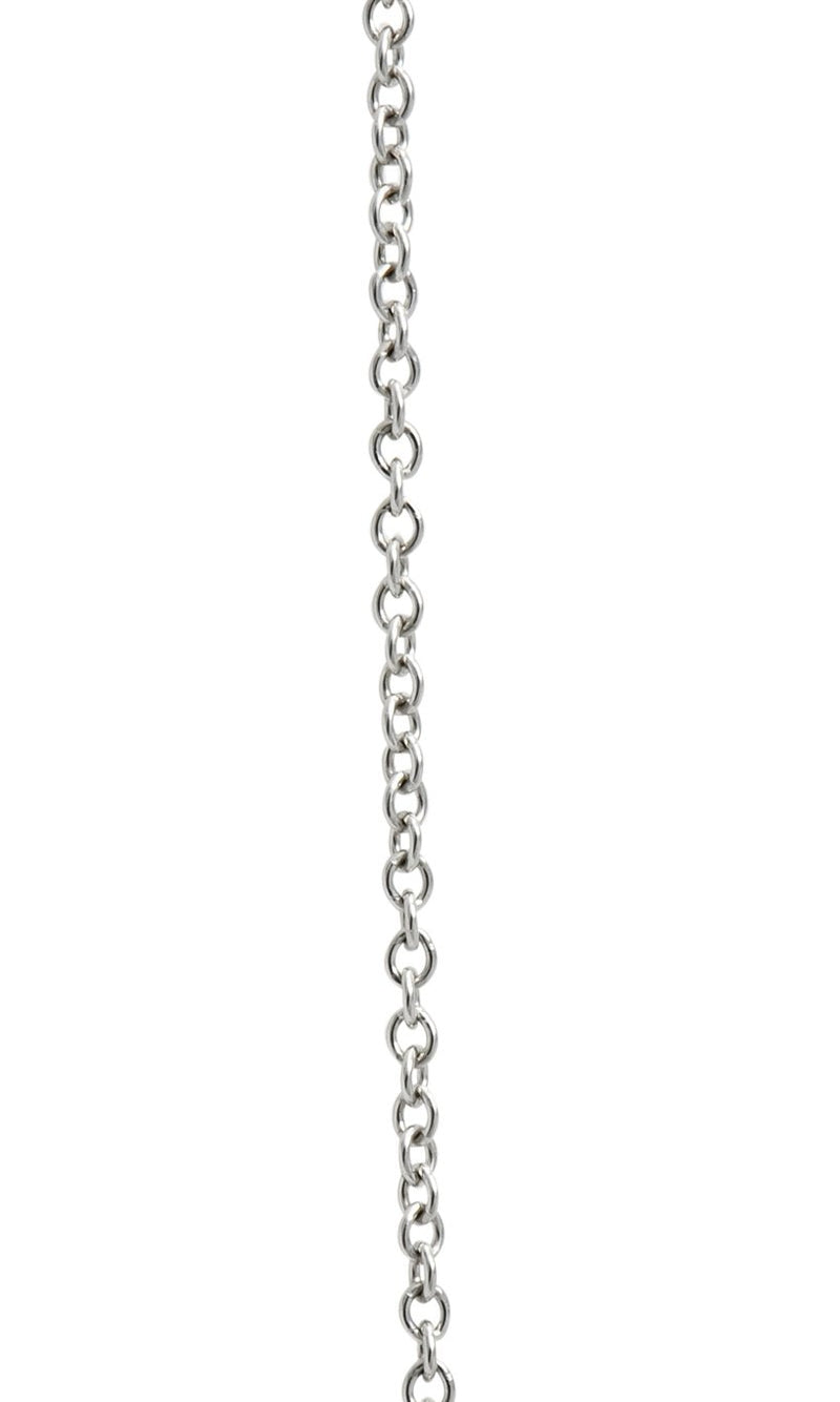Tiffany & Co. Diamond Platinum Fleur De Lis Key Pendant Necklace - Wilson's Estate Jewelry