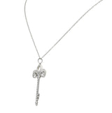 Tiffany & Co. Diamond Platinum Fleur De Lis Key Pendant Necklace - Wilson's Estate Jewelry