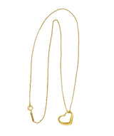 Tiffany & Co Elsa Peretti 18 Karat Gold Open Heart Necklace - Wilson's Estate Jewelry