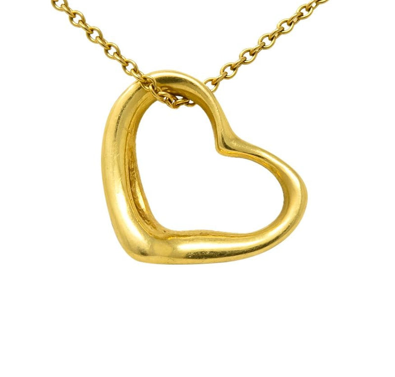 Tiffany & Co 18K Pink Gold Heart Tag Pendant Necklace – THE CLOSET