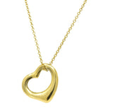 Tiffany & Co Elsa Peretti 18 Karat Gold Open Heart Necklace Wilson's Estate Jewelry