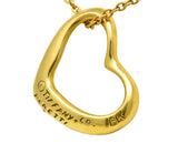 Tiffany & Co Elsa Peretti 18 Karat Gold Open Heart Necklace - Wilson's Estate Jewelry