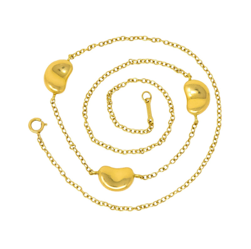 Tiffany & Co. Elsa Peretti Bean Design 18 Karat Gold Necklace - Wilson's Estate Jewelry