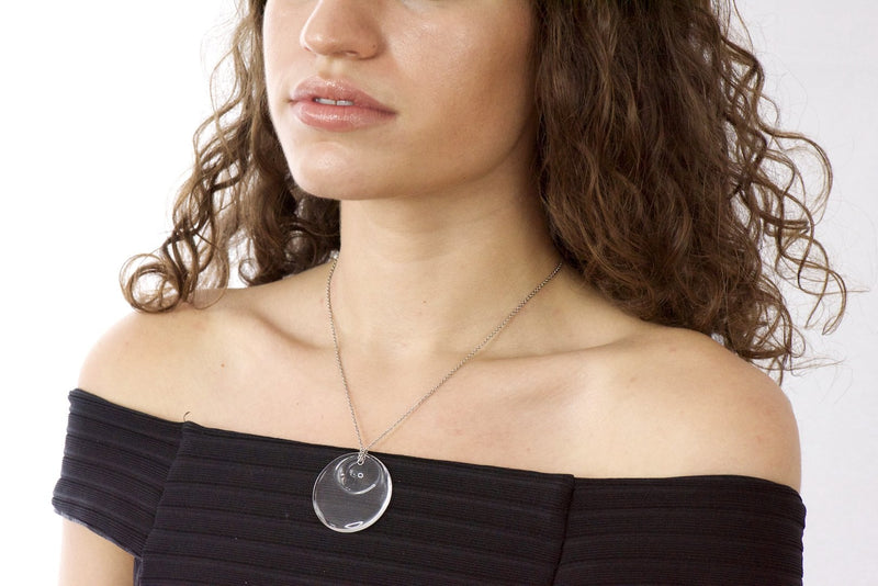 Tiffany & Co. Elsa Peretti Crystal & Platinum Full Moon Necklace Wilson's Estate Jewelry