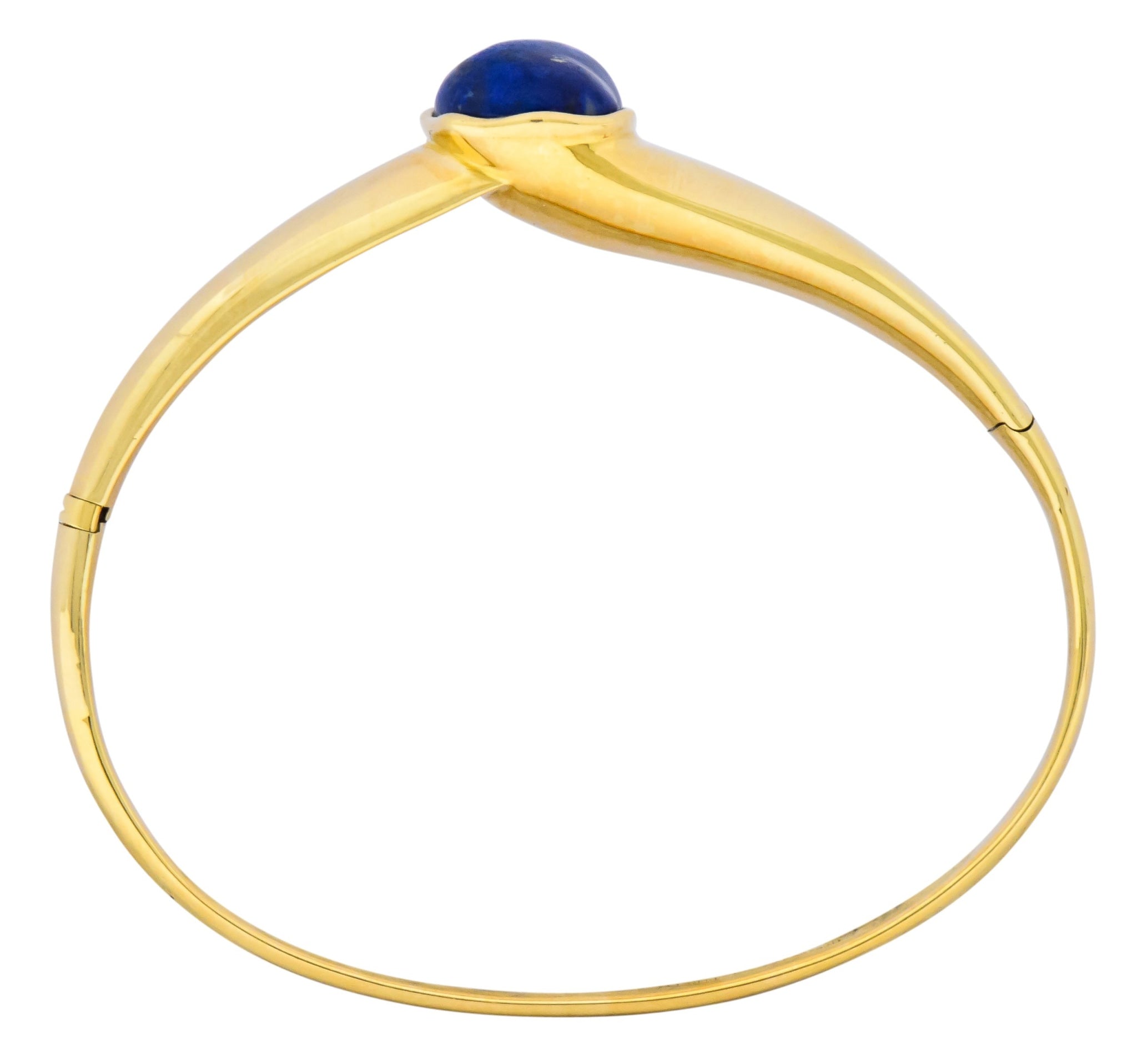 Tiffany & Co. Elsa Peretti Lapis Lazuli 18 Karat Gold Bangle Bracelet - Wilson's Estate Jewelry