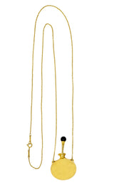 Tiffany & Co. Elsa Peretti Spain Black Jade 18 Karat Gold Bottle Round Bottle Pendant Necklace - Wilson's Estate Jewelry