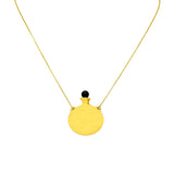 Tiffany & Co. Elsa Peretti Spain Black Jade 18 Karat Gold Bottle Round Bottle Pendant Necklace - Wilson's Estate Jewelry