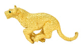 Tiffany & Co. Emerald 18 Karat Yellow Gold Leopard Brooch 1991 - Wilson's Estate Jewelry