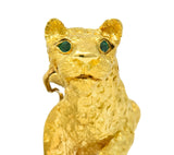 Tiffany & Co. Emerald 18 Karat Yellow Gold Leopard Brooch 1991 - Wilson's Estate Jewelry