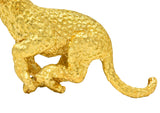 Tiffany & Co. Emerald 18 Karat Yellow Gold Leopard Brooch 1991 - Wilson's Estate Jewelry