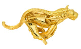Tiffany & Co. Emerald 18 Karat Yellow Gold Leopard Brooch 1991 - Wilson's Estate Jewelry