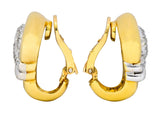 Tiffany & Co. Faraone 1.10 CTW Diamond 18 Karat Two-Tone Gold Ear-Clip Earrings - Wilson's Estate Jewelry
