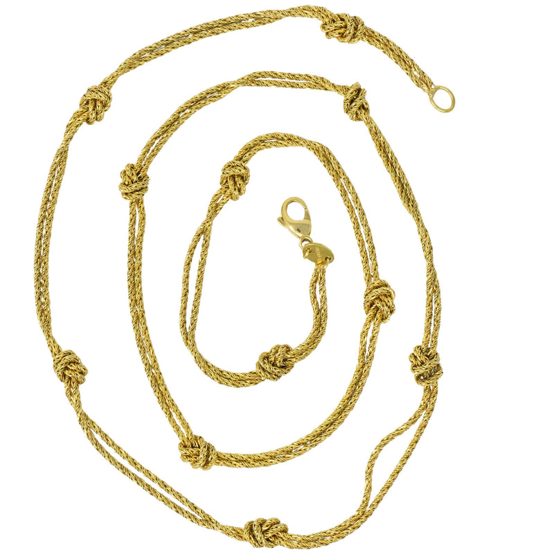 Vintage Tiffany 18k Gold Knot Necklace with Diamonds — Lifestyle with Lynn