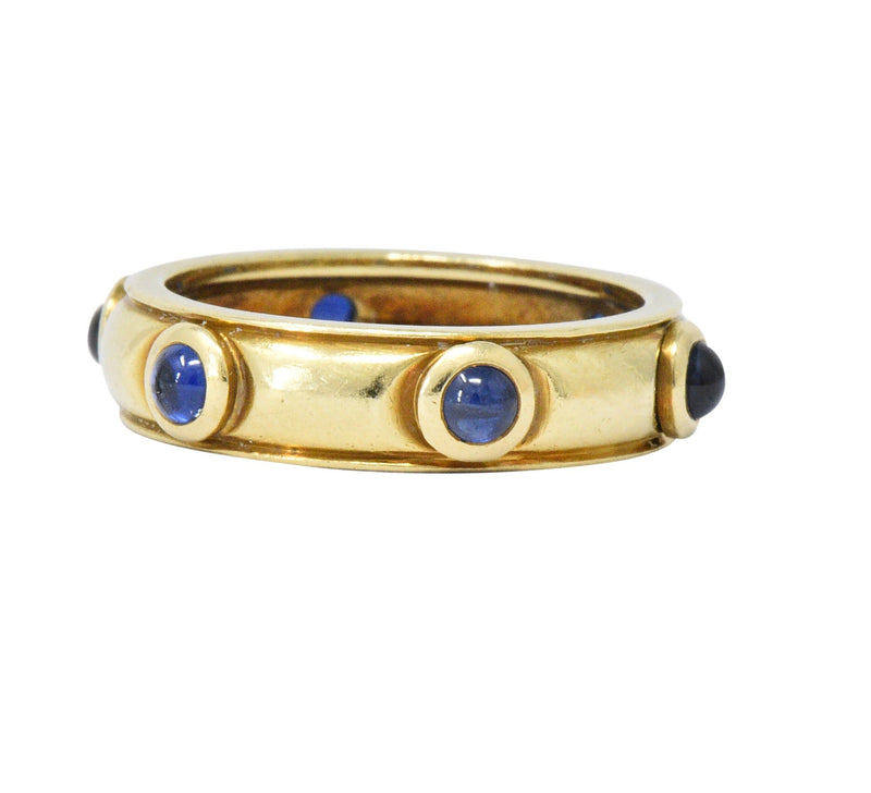 Tiffany & Co. Italy Contemporary 1.50 CTW Sapphire 18 Karat Gold Band Ring - Wilson's Estate Jewelry
