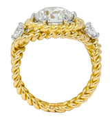 Tiffany & Co. Jean Schlumberger 2.50 CTW Diamond Platinum 18 Karat Gold Engagement Ring GIA - Wilson's Estate Jewelry