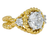 Tiffany & Co. Jean Schlumberger 2.50 CTW Diamond Platinum 18 Karat Gold Engagement Ring GIA - Wilson's Estate Jewelry