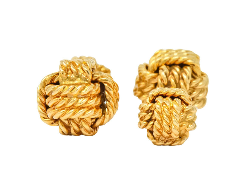 Tiffany & Co. Larter & Sons Mid-Century 14 Karat Gold Men's Knot Cufflinks - Wilson's Estate Jewelry