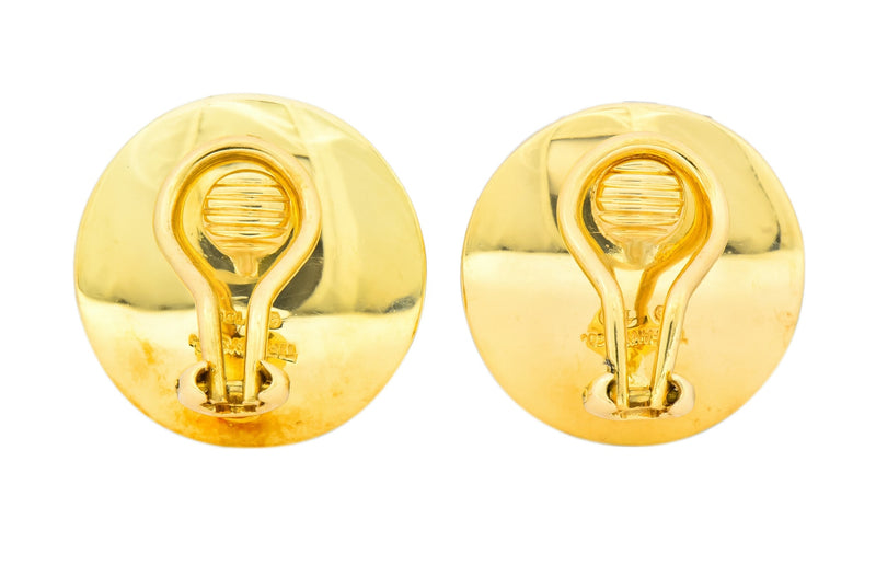 Tiffany & Co. Onyx Mother-of-Pearl 18 Karat Gold Checkerboard Ear-Clip Earrings - Wilson's Estate Jewelry