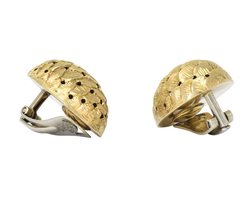 Tiffany & Co. Retro 14 Karat Gold Bold Ear-Clips Earrings Wilson's Estate Jewelry