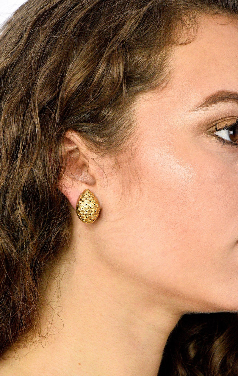 Tiffany & Co. Retro 14 Karat Gold Bold Ear-Clips Earrings Wilson's Estate Jewelry