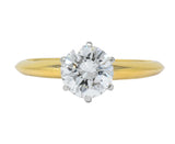 Tiffany & Co. Retro 1950's 1.08 CTW Diamond 18 Karat Gold Platinum Solitaire Engagement Ring GIA - Wilson's Estate Jewelry