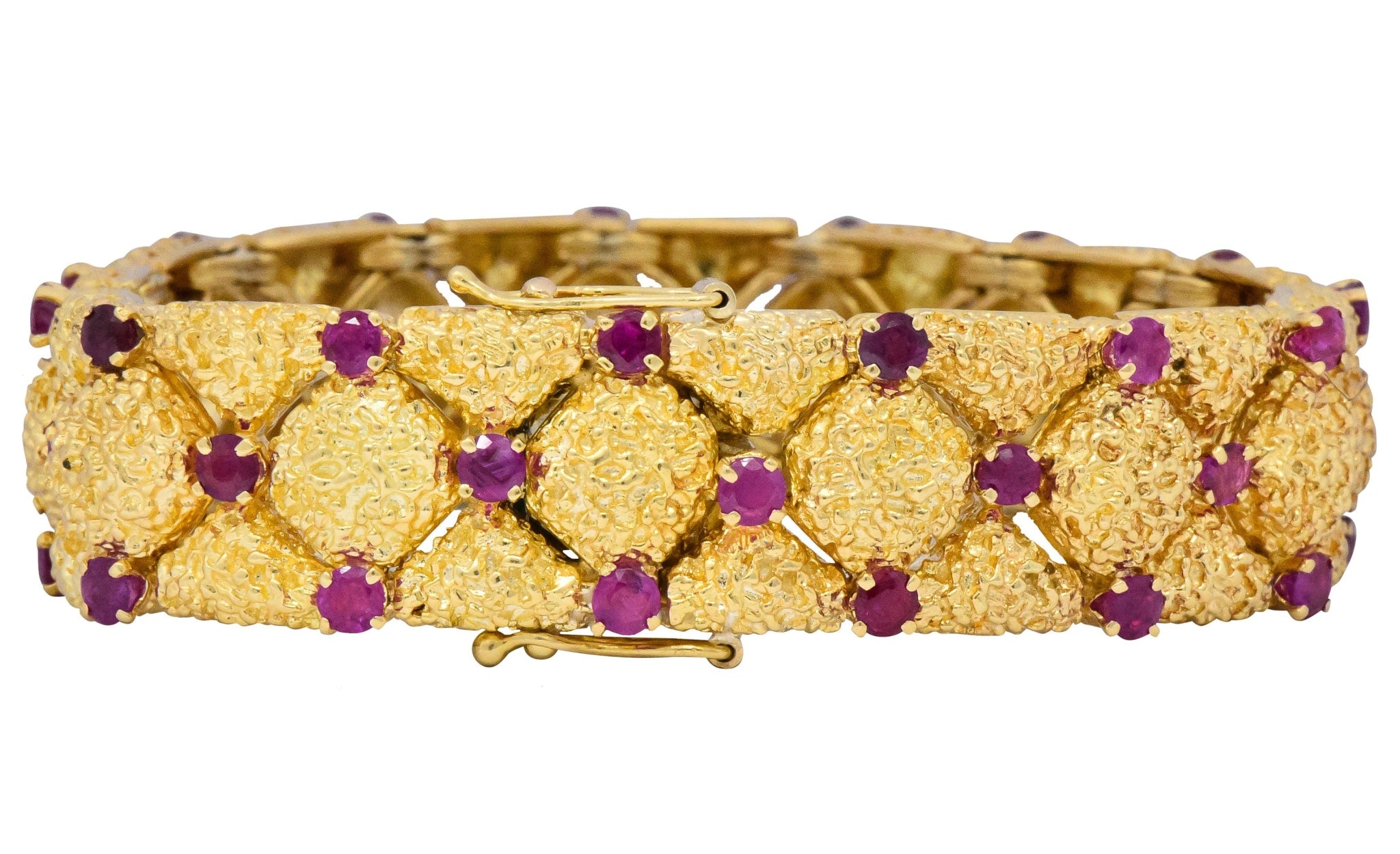 Tiffany & Co. Retro 3.60 CTW Ruby 18 Karat Gold Bracelet - Wilson's Estate Jewelry