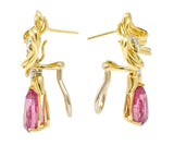 Tiffany & Co. Retro 4.85 CTW Tourmaline Diamond Platinum-Topped 18 Karat Gold Bow Earrings - Wilson's Estate Jewelry