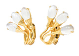 Tiffany & Co. Retro Moonstone 14 Karat Gold Cattail Ear-Clip Earrings - Wilson's Estate Jewelry