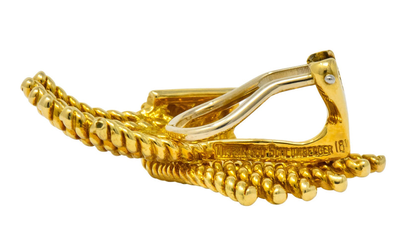 Tiffany & Co. Schlumberger 18 Karat Gold Strand Ear-Clip Earrings - Wilson's Estate Jewelry