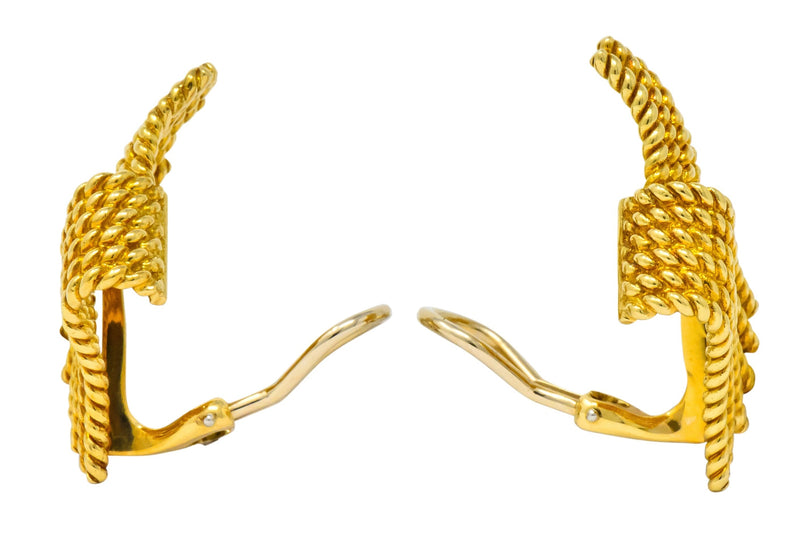 Tiffany & Co. Schlumberger 18 Karat Gold Strand Ear-Clip Earrings - Wilson's Estate Jewelry