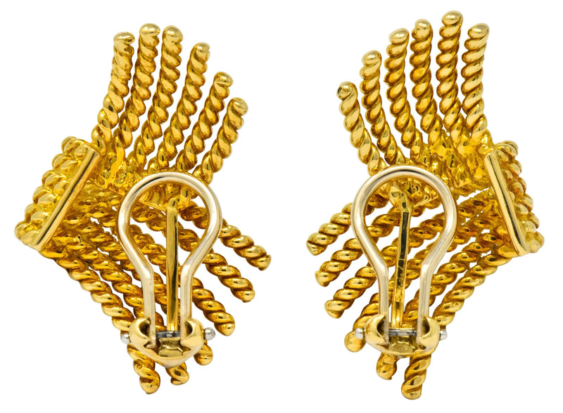 Tiffany & Co. Schlumberger 18 Karat Gold Strand Ear-Clip Earrings - Wilson's Estate Jewelry