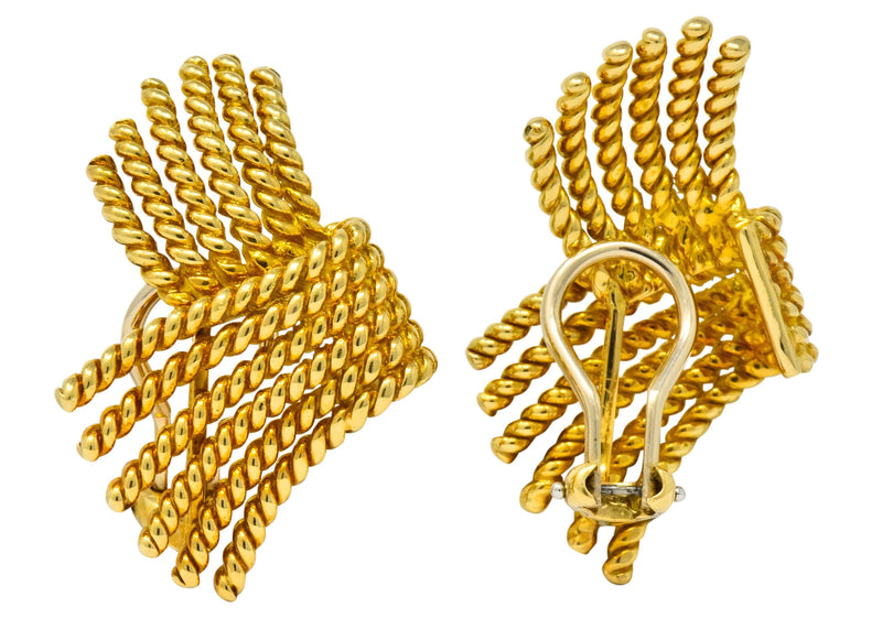 Tiffany & Co. Schlumberger 18 Karat Gold Strand Ear-Clip Earrings - Wilson's Estate Jewelry
