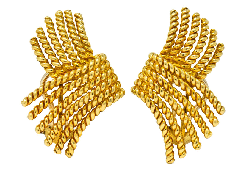 Tiffany & Co. Schlumberger 18 Karat Gold Strand Ear-Clip Earrings - Wilson's Estate Jewelry