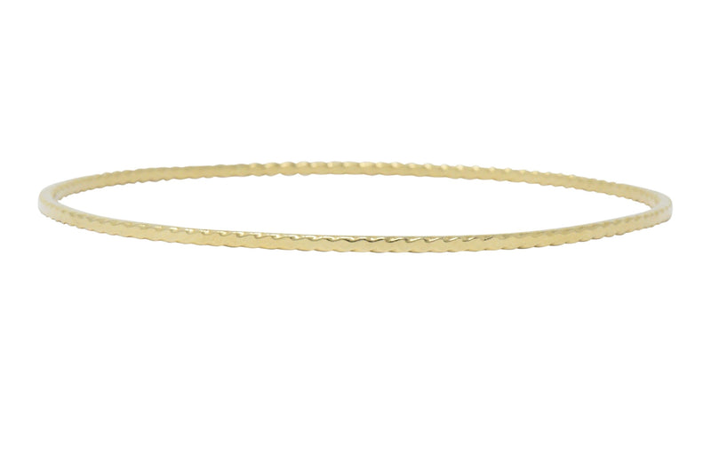 Tiffany & Co. Stackable 14 Karat Gold Ridged Bangle Bracelet Wilson's Estate Jewelry