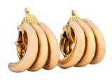 Tiffany & Co. Vintage 14 Karat Gold J Hoop Ear-Clip Earrings - Wilson's Estate Jewelry