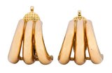 Tiffany & Co. Vintage 14 Karat Gold J Hoop Ear-Clip Earrings - Wilson's Estate Jewelry